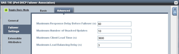 dhcp failover timers